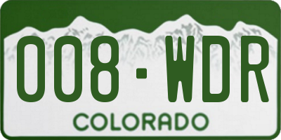 CO license plate 008WDR