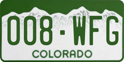 CO license plate 008WFG