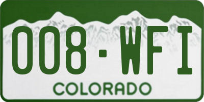 CO license plate 008WFI