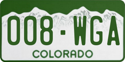 CO license plate 008WGA