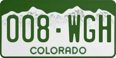CO license plate 008WGH