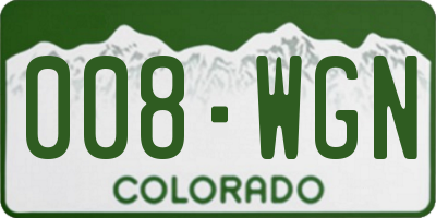 CO license plate 008WGN