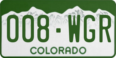 CO license plate 008WGR