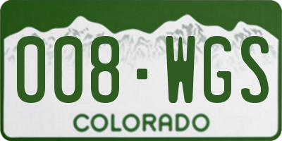 CO license plate 008WGS