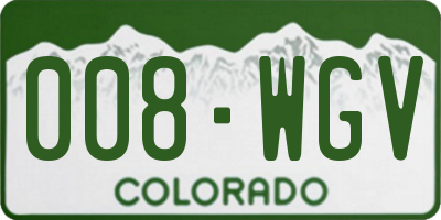 CO license plate 008WGV