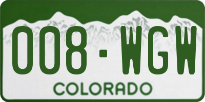 CO license plate 008WGW