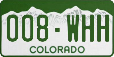 CO license plate 008WHH