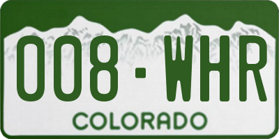 CO license plate 008WHR