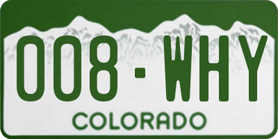 CO license plate 008WHY