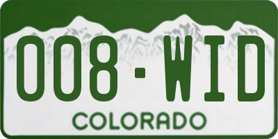 CO license plate 008WID