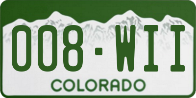 CO license plate 008WII