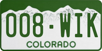 CO license plate 008WIK