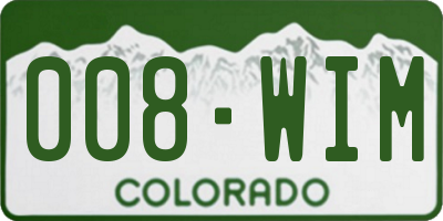 CO license plate 008WIM