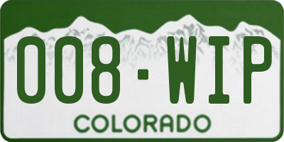CO license plate 008WIP