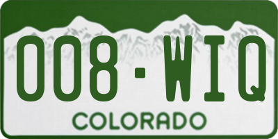 CO license plate 008WIQ