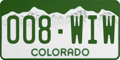 CO license plate 008WIW