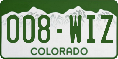 CO license plate 008WIZ