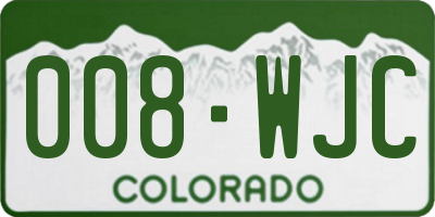 CO license plate 008WJC