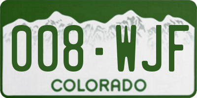 CO license plate 008WJF