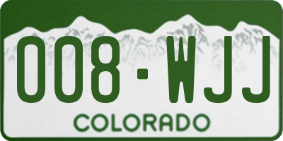 CO license plate 008WJJ