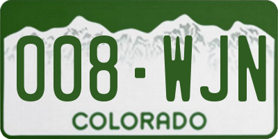 CO license plate 008WJN