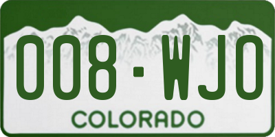 CO license plate 008WJO