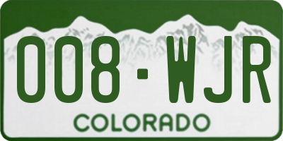 CO license plate 008WJR