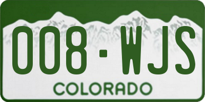 CO license plate 008WJS