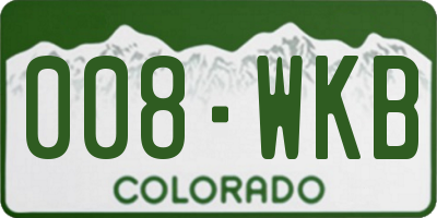 CO license plate 008WKB