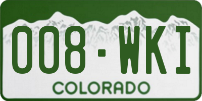 CO license plate 008WKI