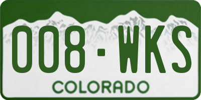 CO license plate 008WKS