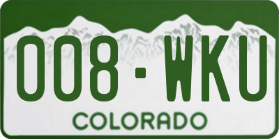 CO license plate 008WKU