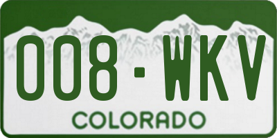 CO license plate 008WKV