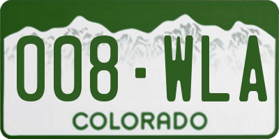 CO license plate 008WLA