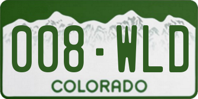 CO license plate 008WLD