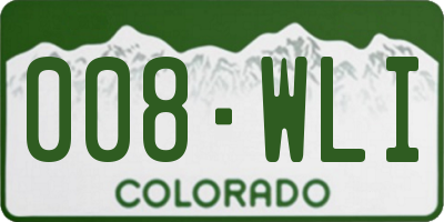 CO license plate 008WLI