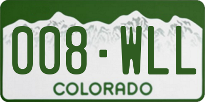 CO license plate 008WLL