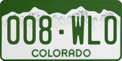 CO license plate 008WLO