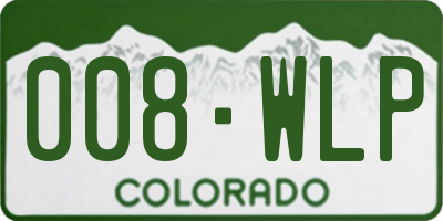 CO license plate 008WLP