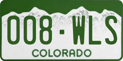 CO license plate 008WLS