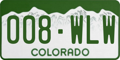 CO license plate 008WLW