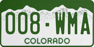 CO license plate 008WMA
