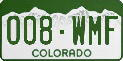 CO license plate 008WMF