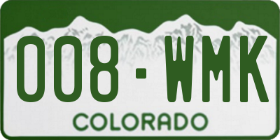 CO license plate 008WMK