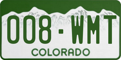 CO license plate 008WMT