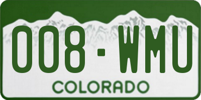 CO license plate 008WMU