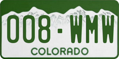 CO license plate 008WMW