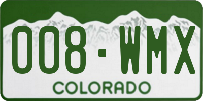 CO license plate 008WMX