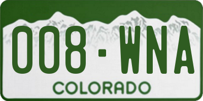 CO license plate 008WNA