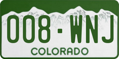 CO license plate 008WNJ